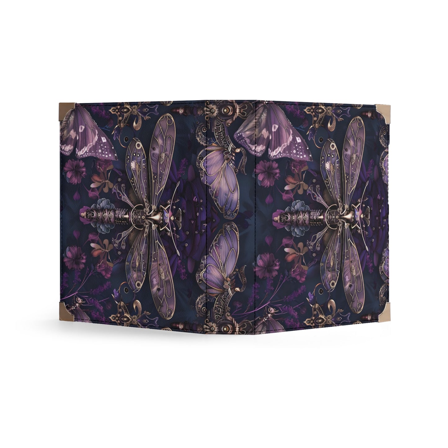 Dark Dragonfly Steampunk Book Cover Crossbody Bag – Unique Book Lovers Purse for Carrying Books, Tablets, & Journals