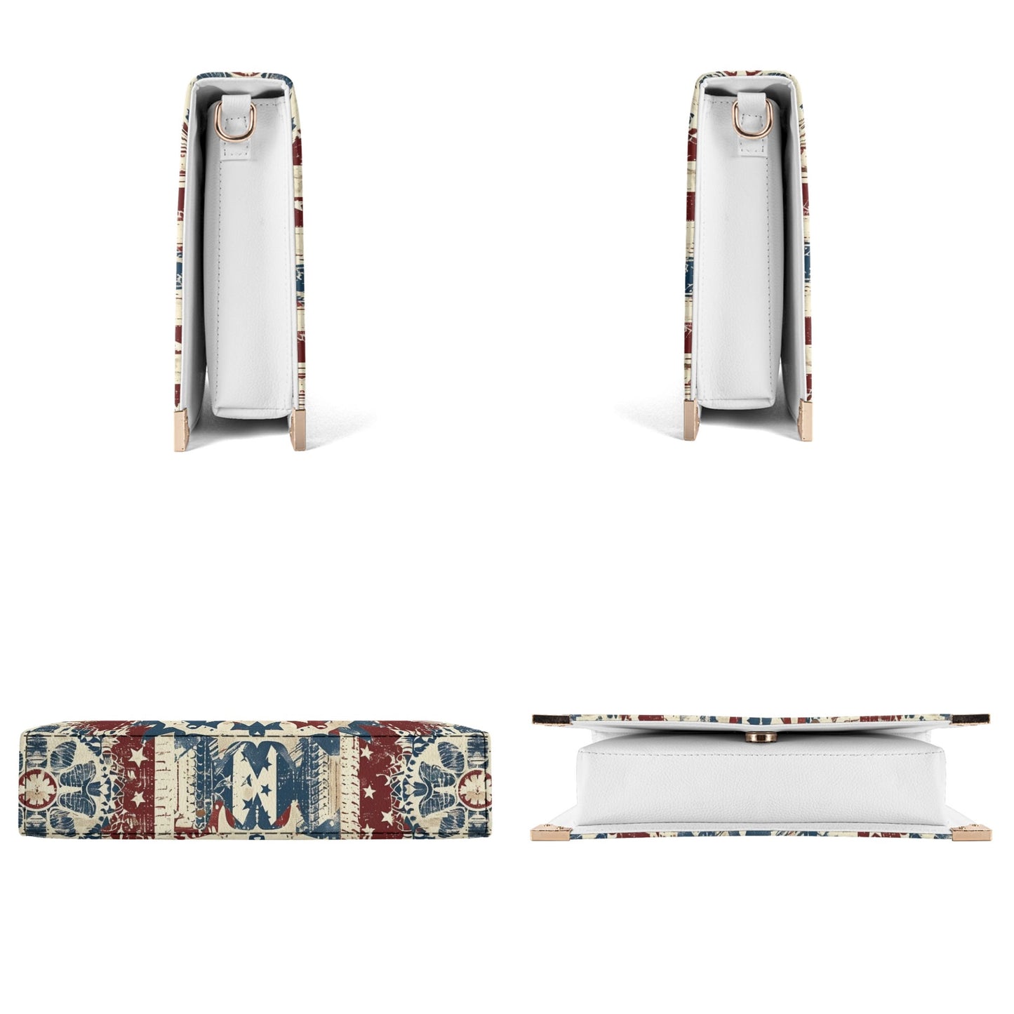 Americana Mandala Book Cover Purse - Patriotic Bible Cover Crossbody Shoulderbag in Red White and Blue