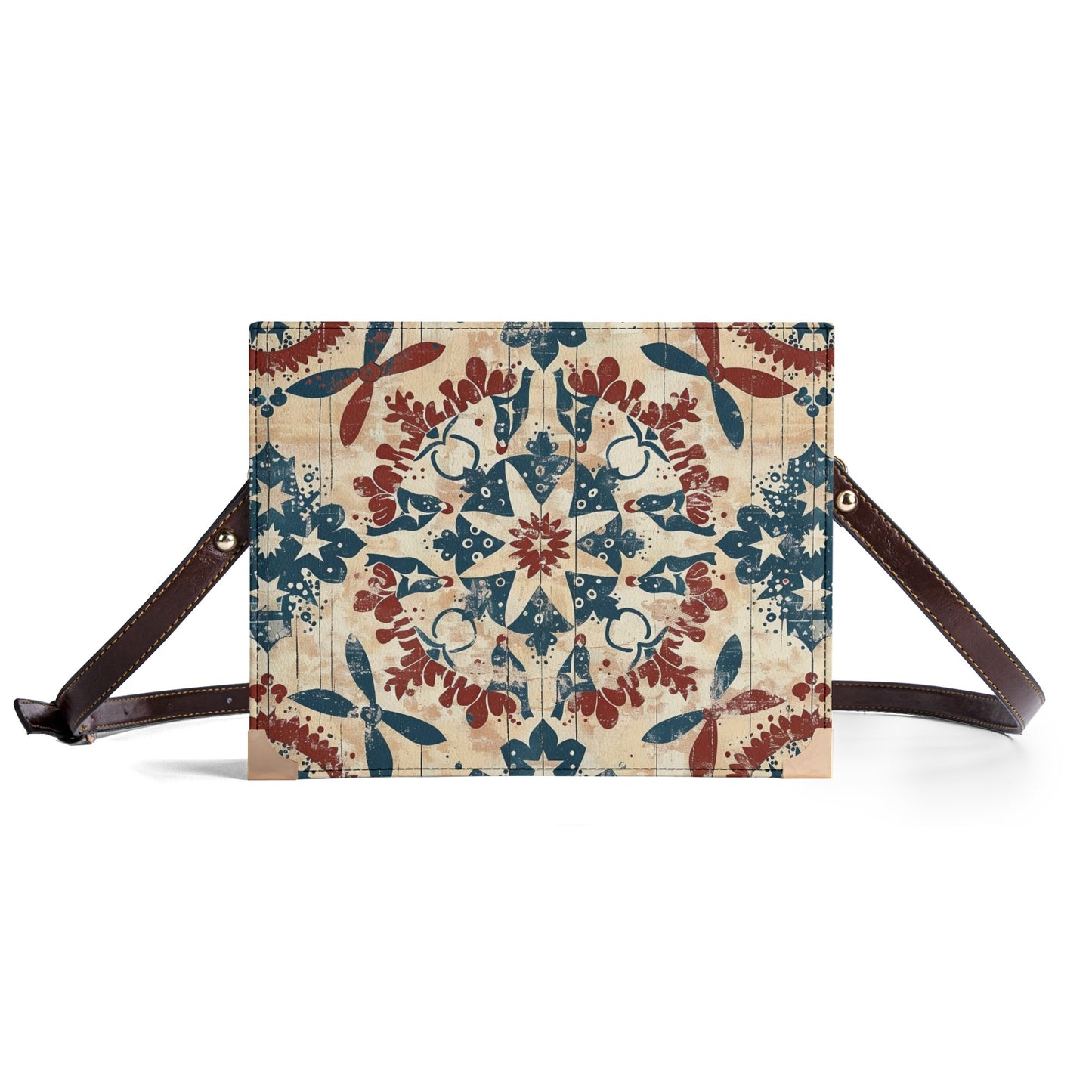 Americana Bible Cover Purse - Faith Friendly Patriotic Book Holder Crossbody Bag with Red White and Blue