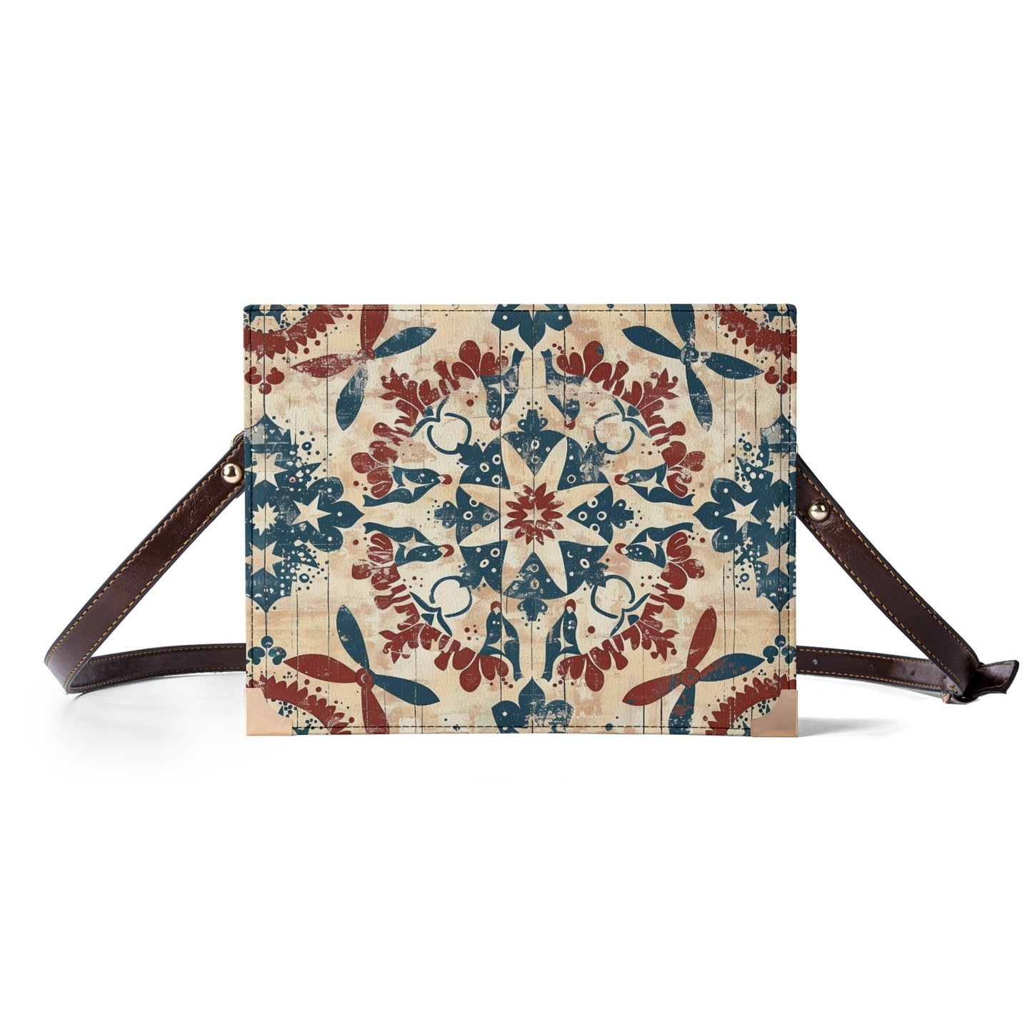 Americana Bible Cover Purse - Faith Friendly Patriotic Book Holder Crossbody Bag with Red White and Blue