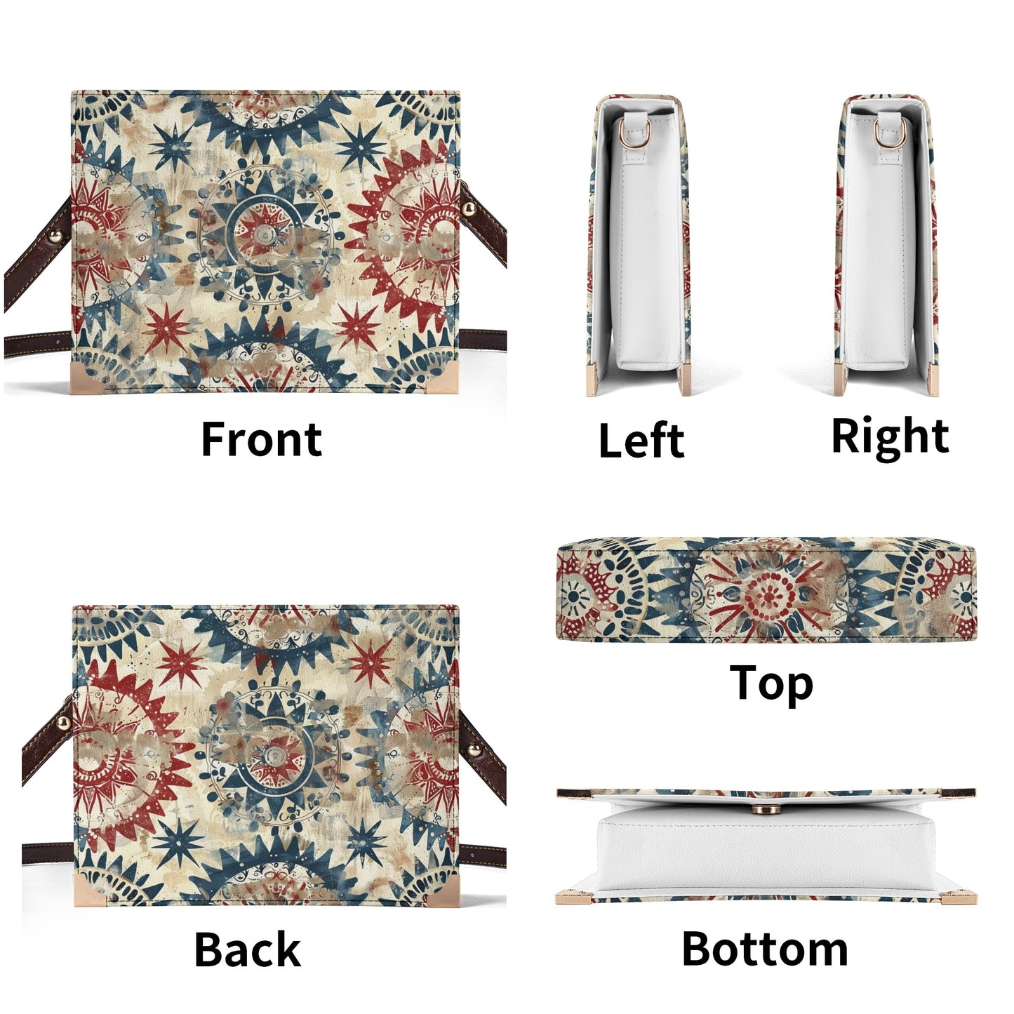 Rustic Americana Quilt Book Cover Purse - Patriotic Bible Cover Shoulder Bag in Red White and Blue