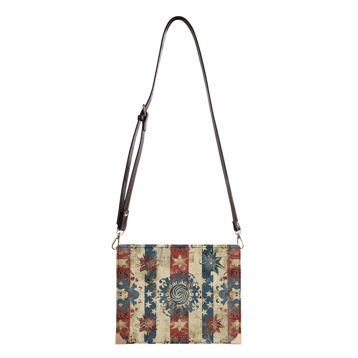 Americana Swirl Mandala Book Cover Purse - Bible Crossbody Bag in Red White and Blue