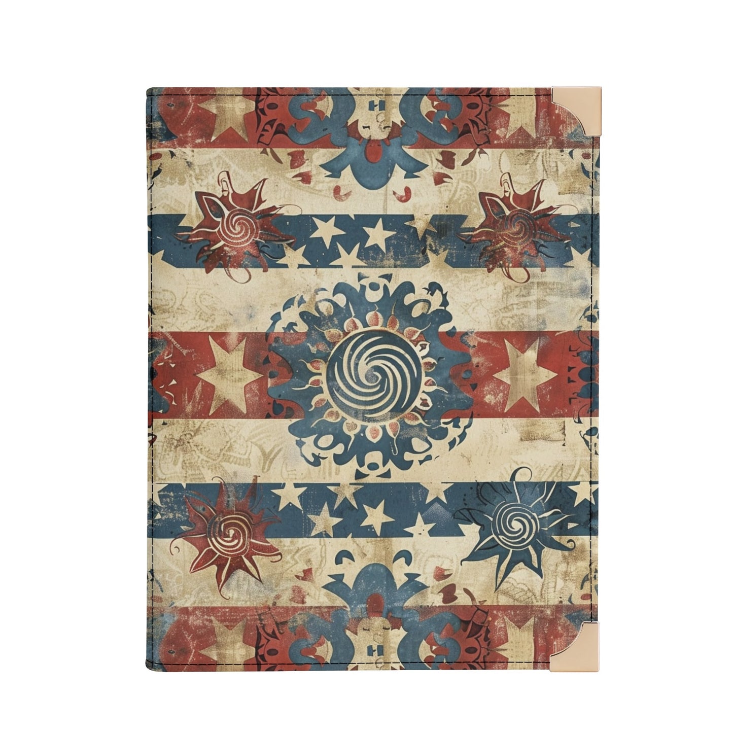 Americana Swirl Mandala Book Cover Purse - Bible Crossbody Bag in Red White and Blue