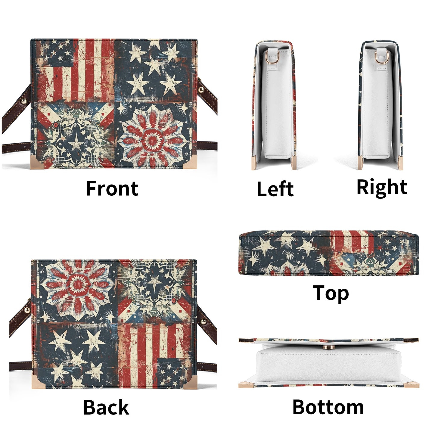 Vintage Americana Bible Cover Purse – Patriotic Folk Art Book Cover Crossbody Bag