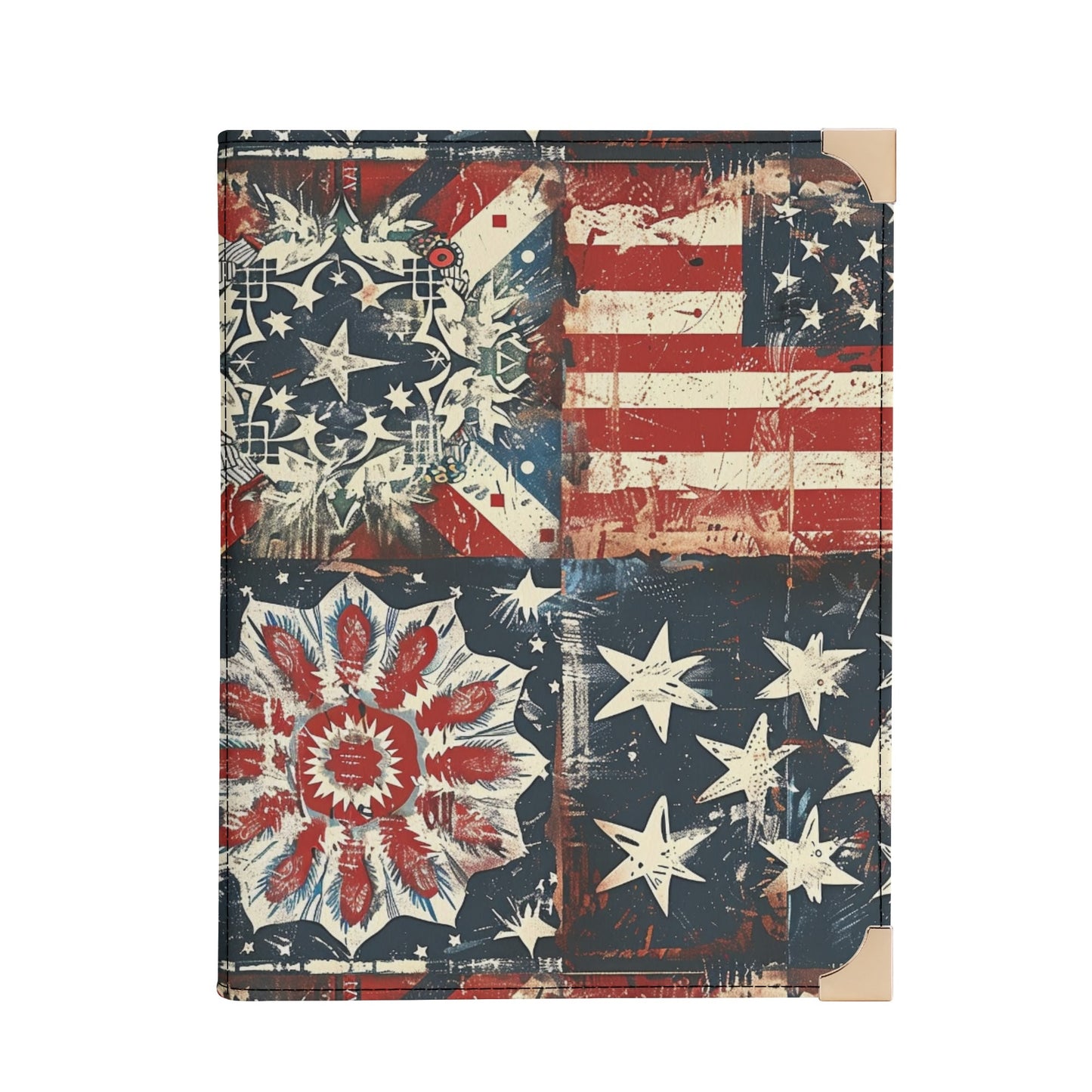 Vintage Americana Bible Cover Purse – Patriotic Folk Art Book Cover Crossbody Bag