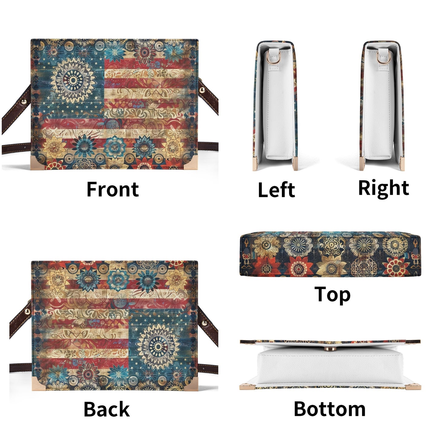 Vintage Floral Flag Bible Cover Purse – Patriotic Design