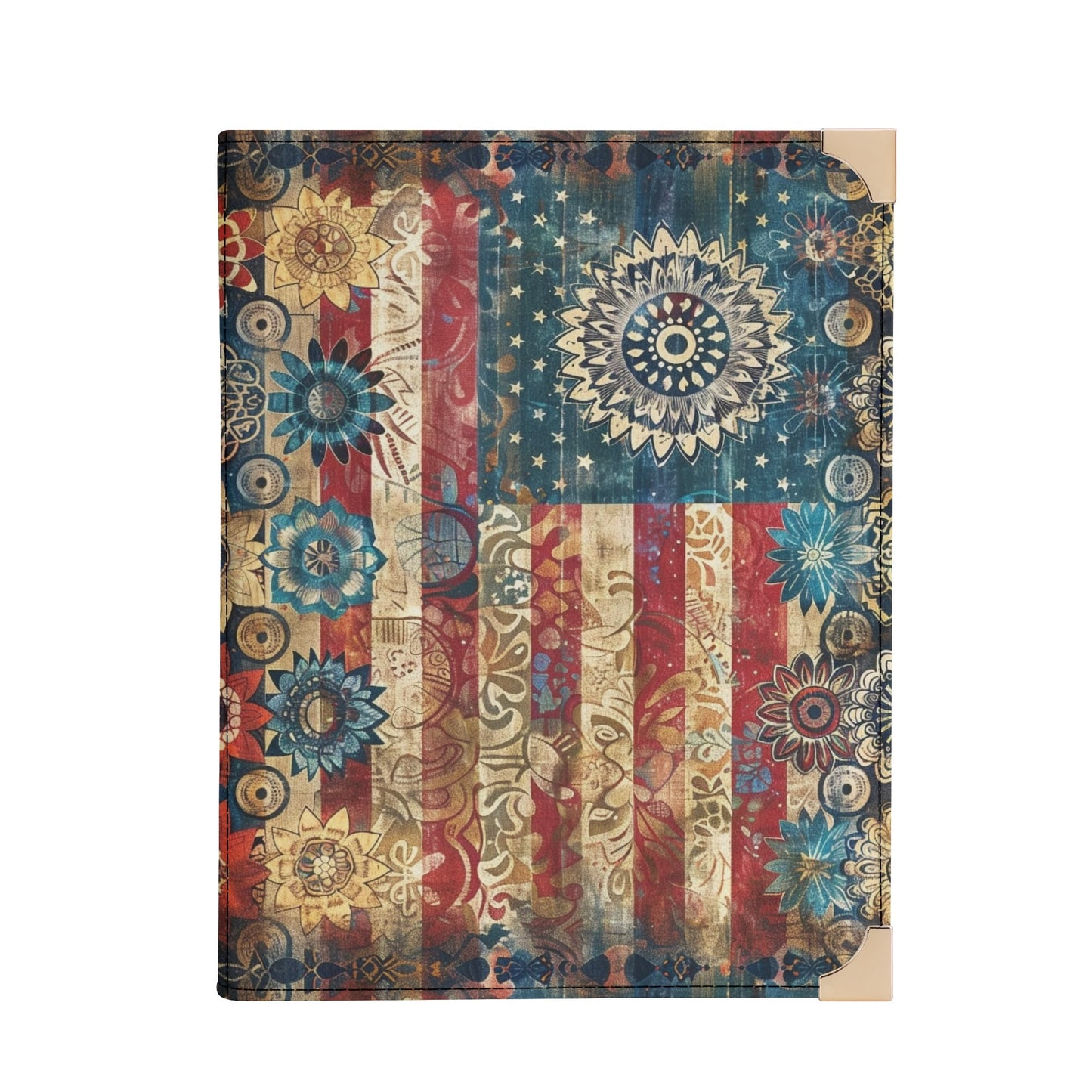 Vintage Floral Flag Bible Cover Purse – Patriotic Design