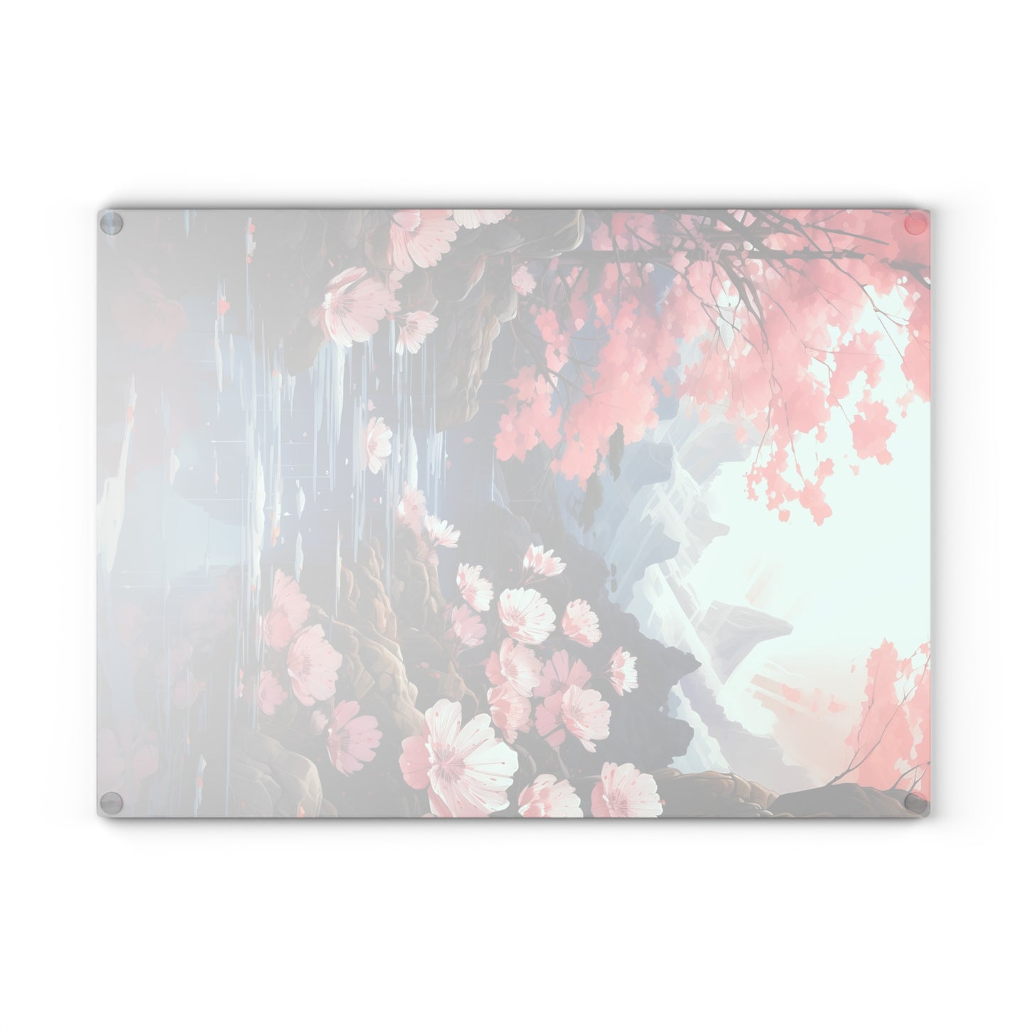 Back-side of Serving Board with Serene Nature Scene featuring 4 Rubber Non-slip Feet for Stability – Unique Gift Idea - Large: 11 x 15 Inches