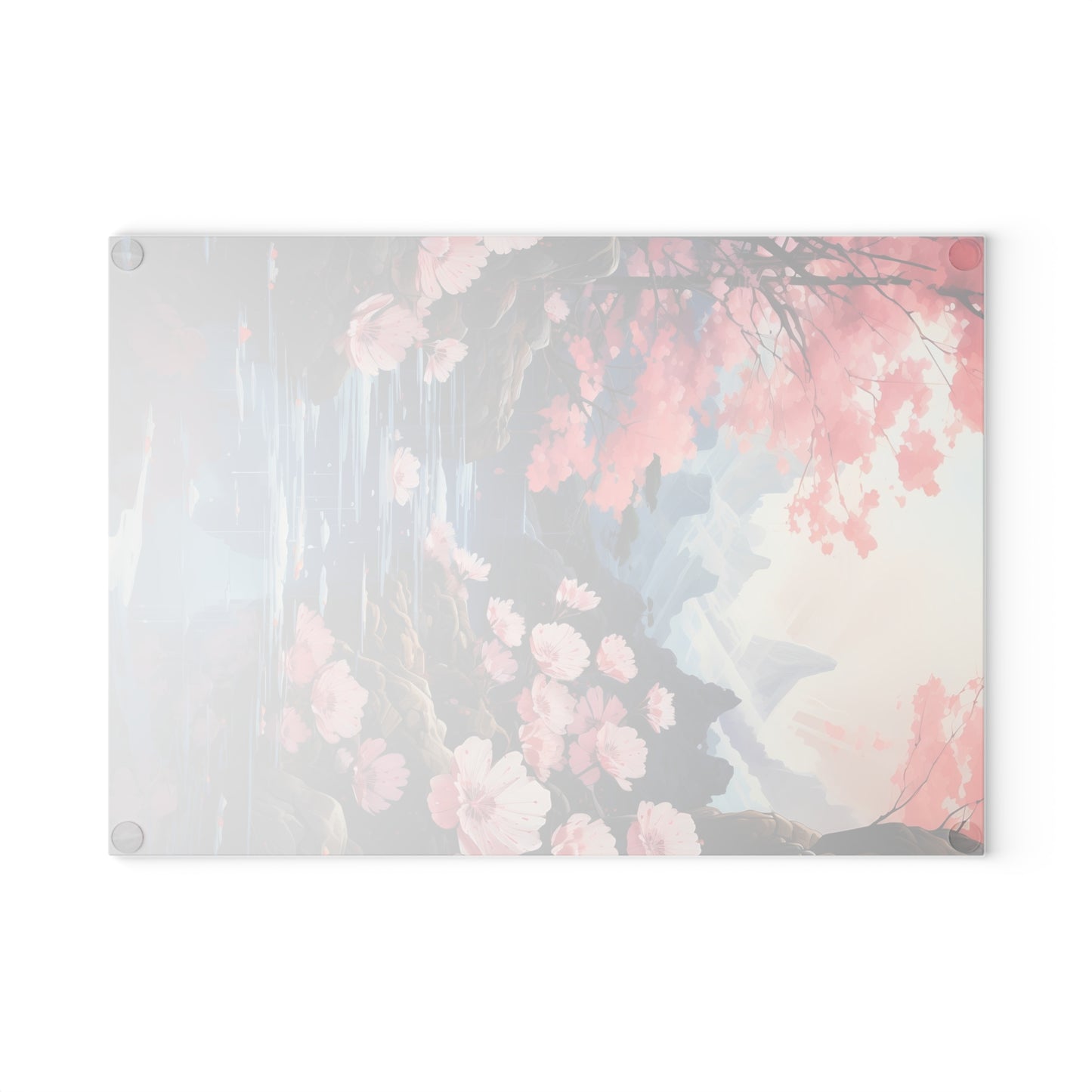Back-side of Serving Board with Serene Nature Scene featuring 4 Rubber Non-slip Feet for Stability – Small: 8" x 11" - Unique Gift Idea