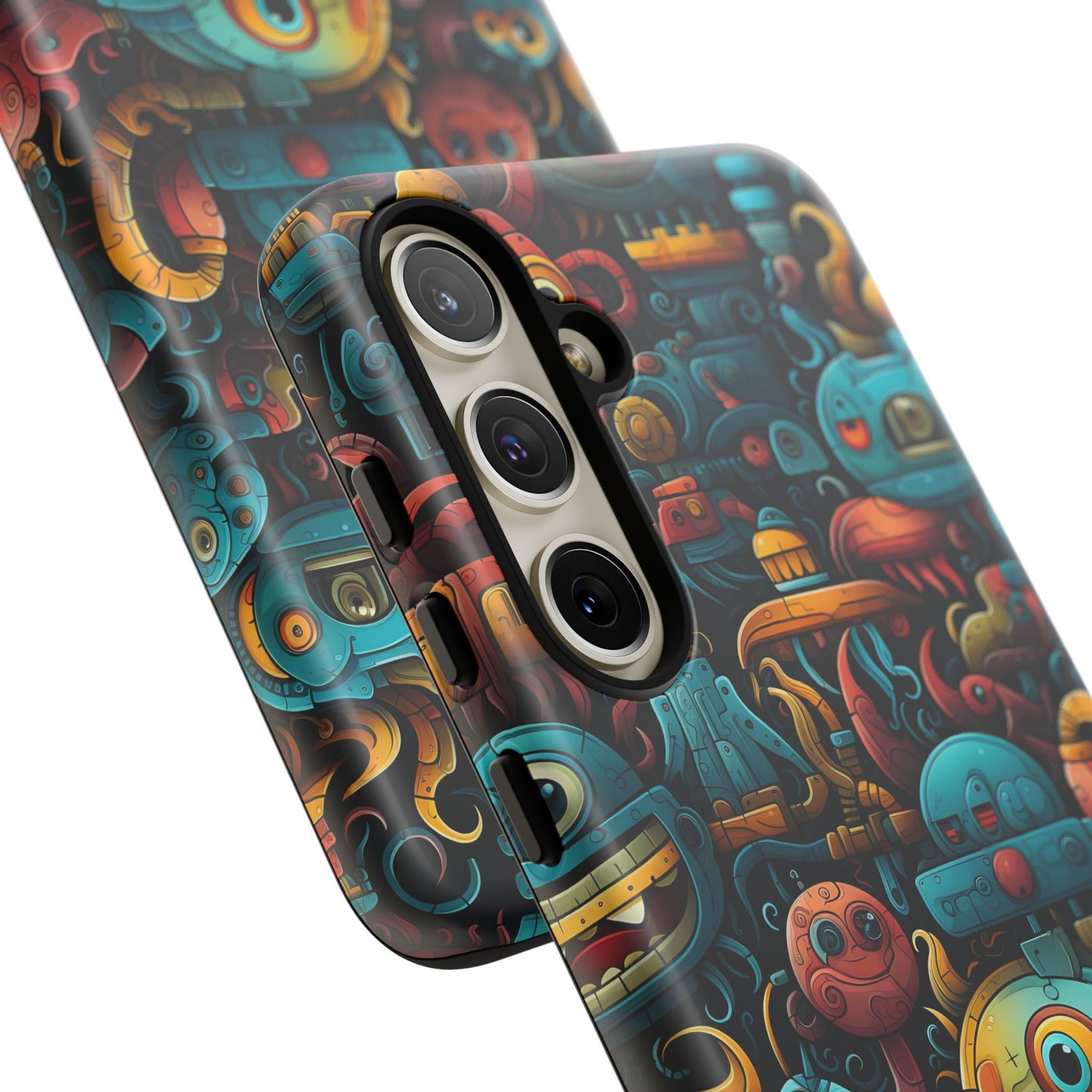 Whimsical Robots Tough Phone Case – Fantastical Mechanical Creatures Design for iPhone, Samsung Galaxy & Google Pixel