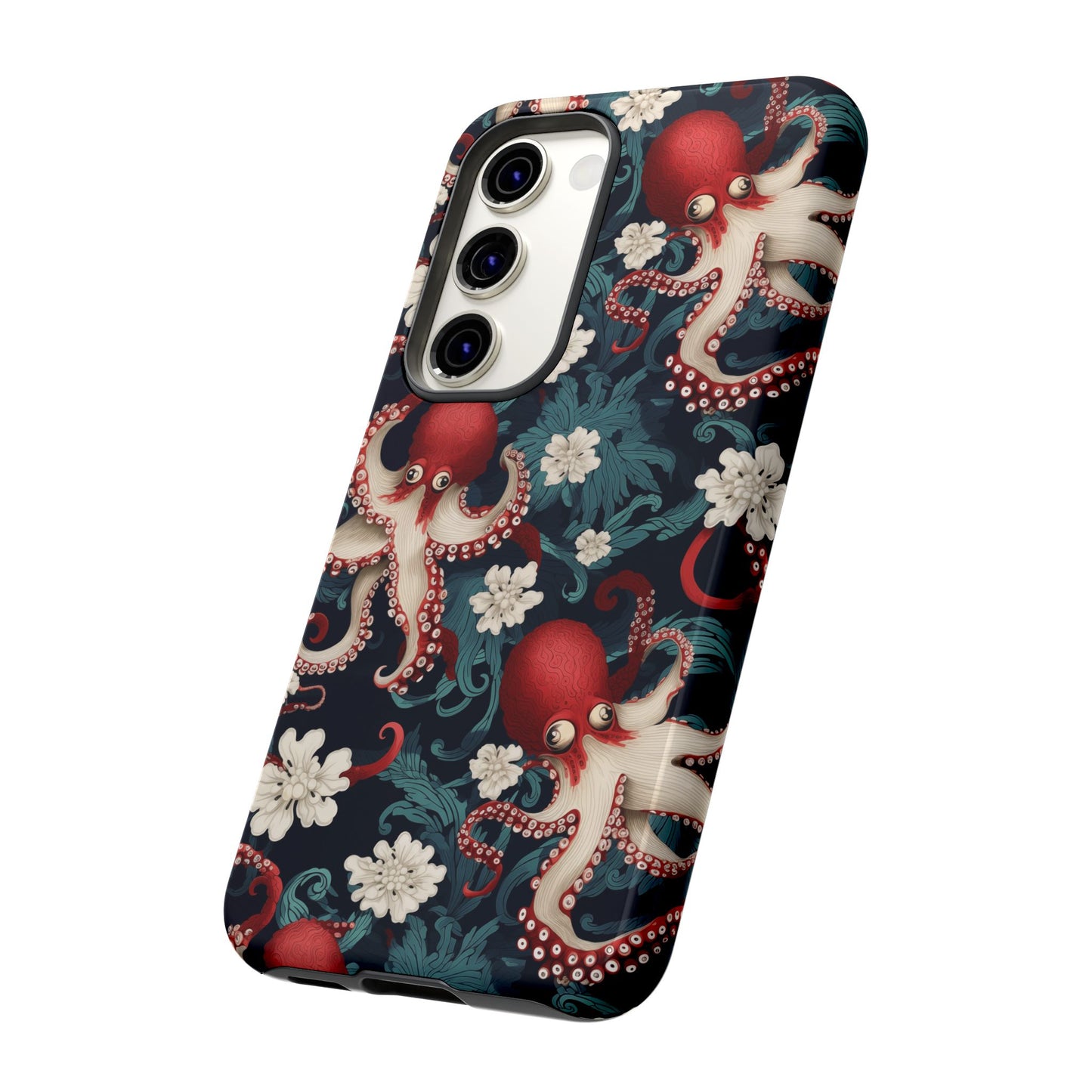 Octopus Floral Phone Case | Japanese Style Marine Pattern Protective Case