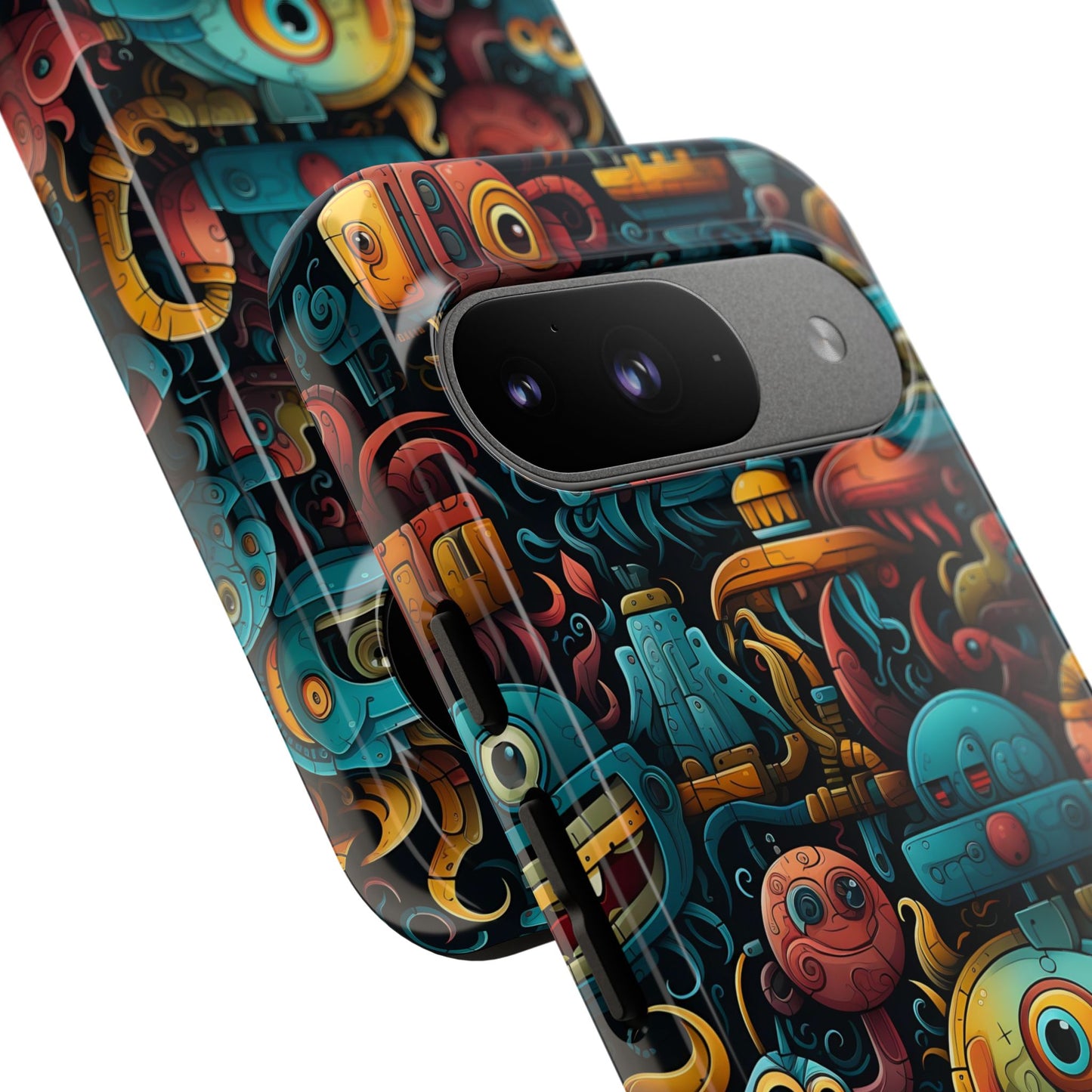 Whimsical Robots Tough Phone Case – Fantastical Mechanical Creatures Design for iPhone, Samsung Galaxy & Google Pixel