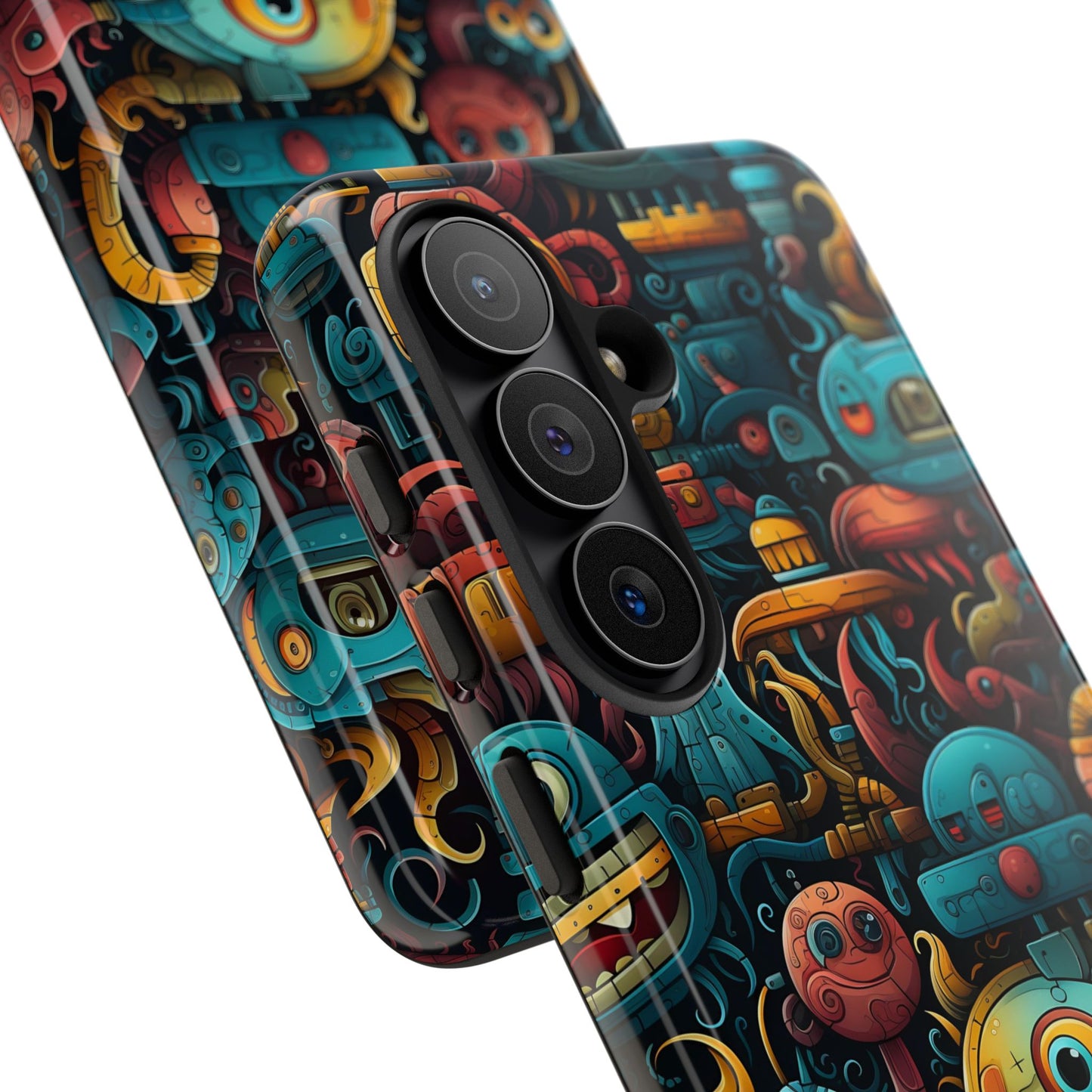 Whimsical Robots Tough Phone Case – Fantastical Mechanical Creatures Design for iPhone, Samsung Galaxy & Google Pixel