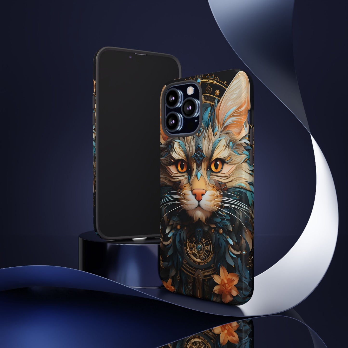 Regal Kitty Tough Phone Case for iPhone, Samsung Galaxy & Google Pixel - Durable, Cat Art, Vibrant Colors, Scratch-Resistant