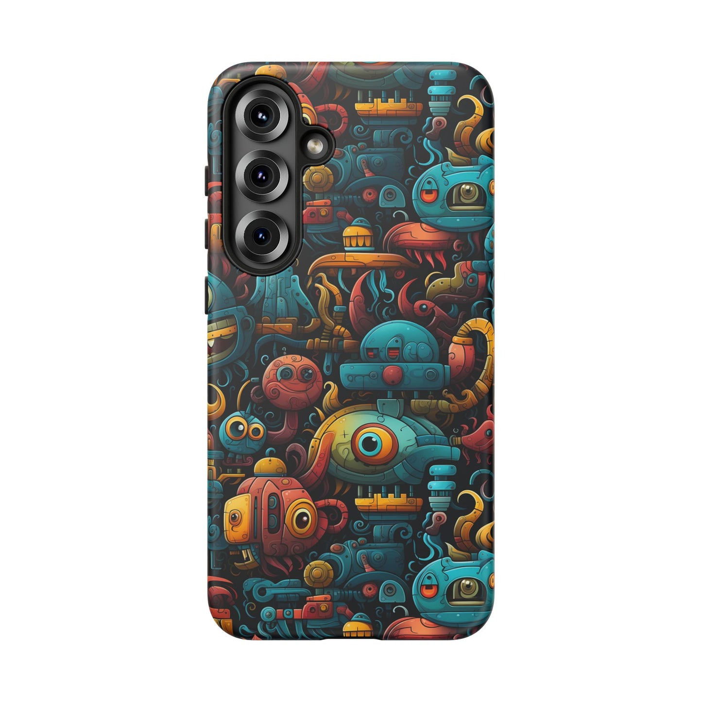 Whimsical Robots Tough Phone Case – Fantastical Mechanical Creatures Design for iPhone, Samsung Galaxy & Google Pixel