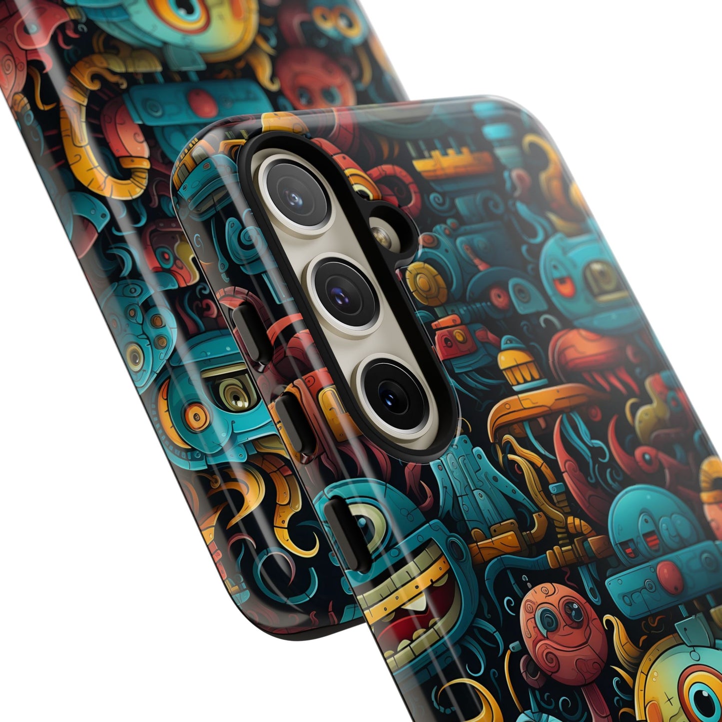 Whimsical Robots Tough Phone Case – Fantastical Mechanical Creatures Design for iPhone, Samsung Galaxy & Google Pixel