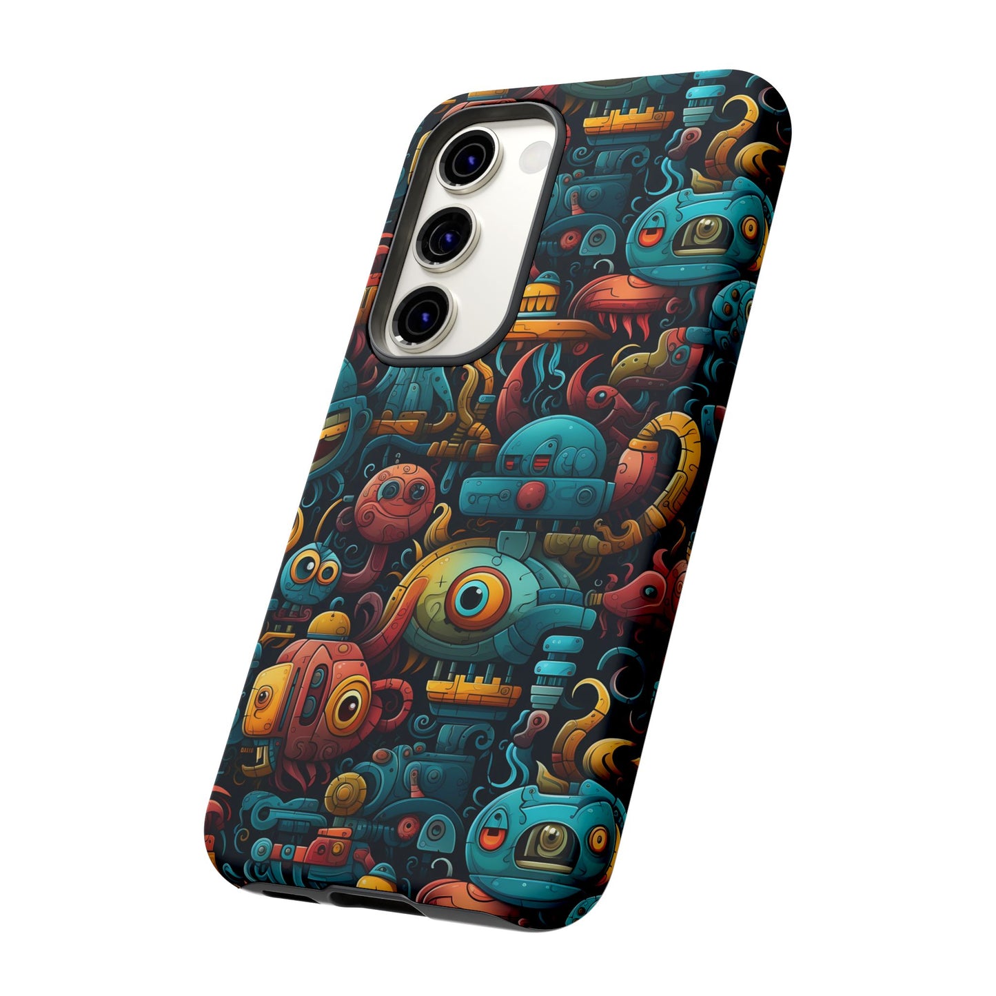 Whimsical Robots Tough Phone Case – Fantastical Mechanical Creatures Design for iPhone, Samsung Galaxy & Google Pixel