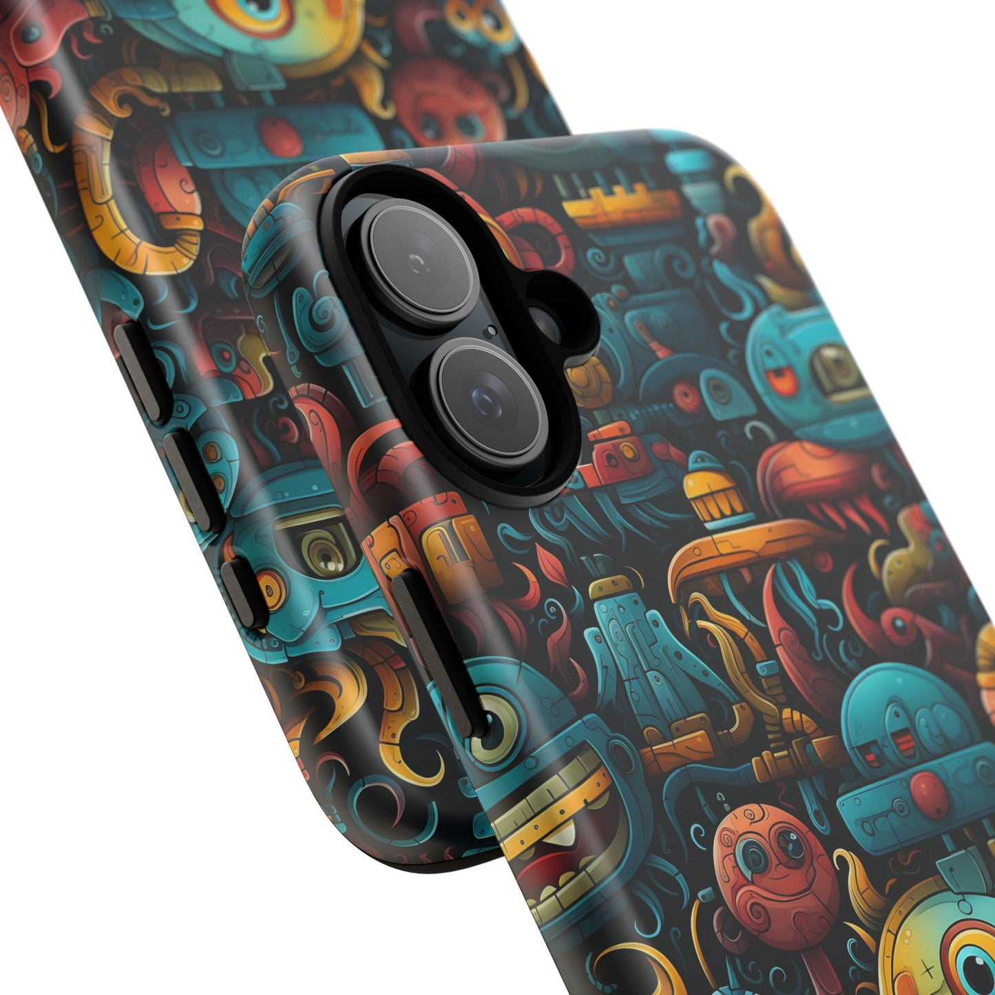 Whimsical Robots Tough Phone Case – Fantastical Mechanical Creatures Design for iPhone, Samsung Galaxy & Google Pixel