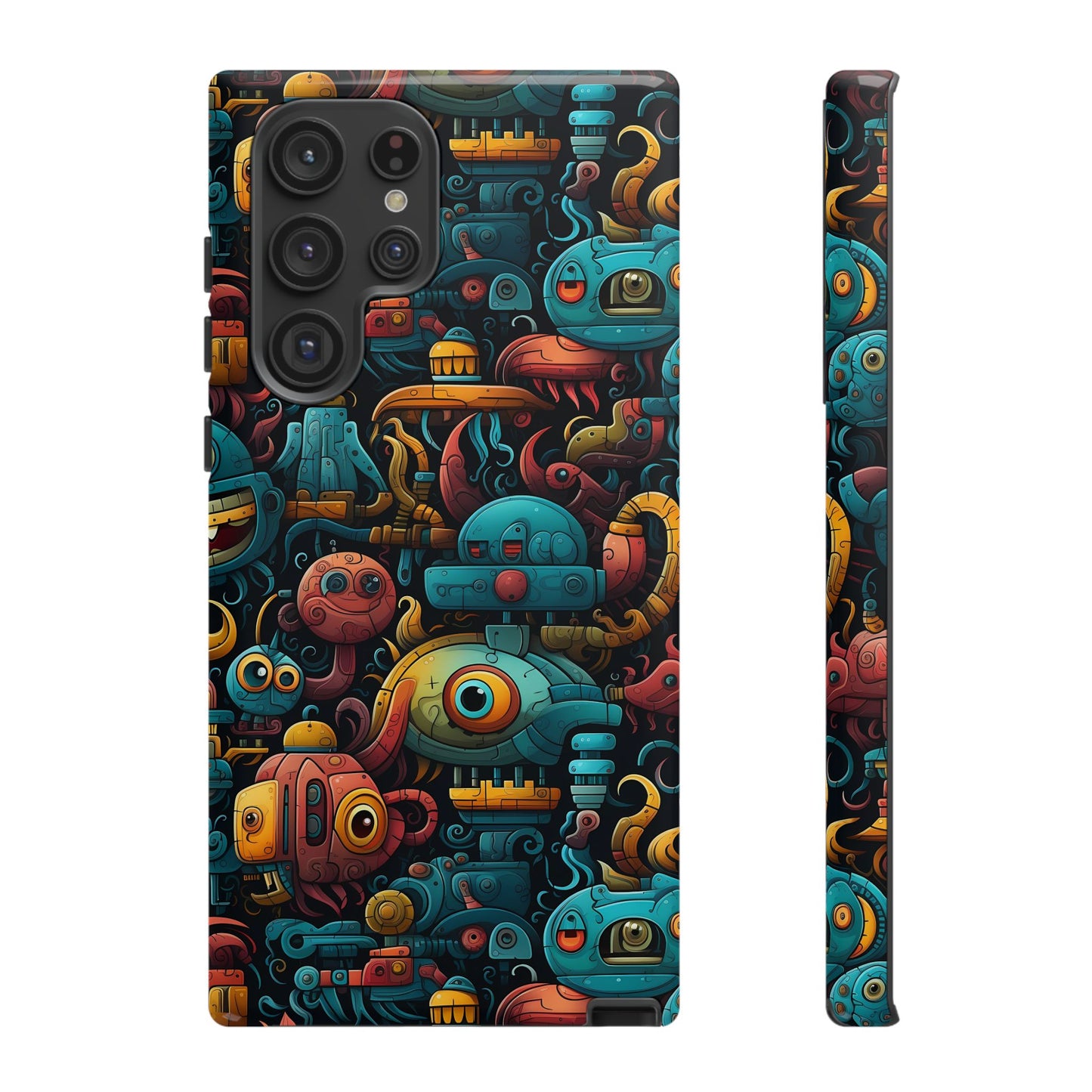 Whimsical Robots Tough Phone Case – Fantastical Mechanical Creatures Design for iPhone, Samsung Galaxy & Google Pixel