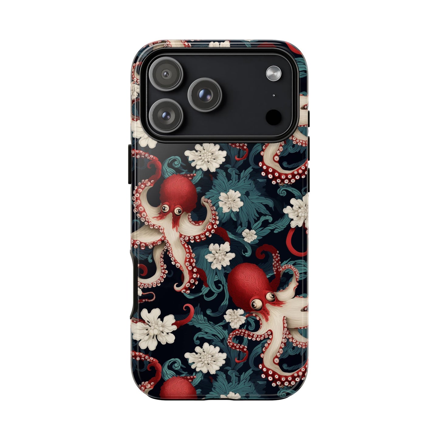 Octopus Floral Phone Case | Japanese Style Marine Pattern Protective Case