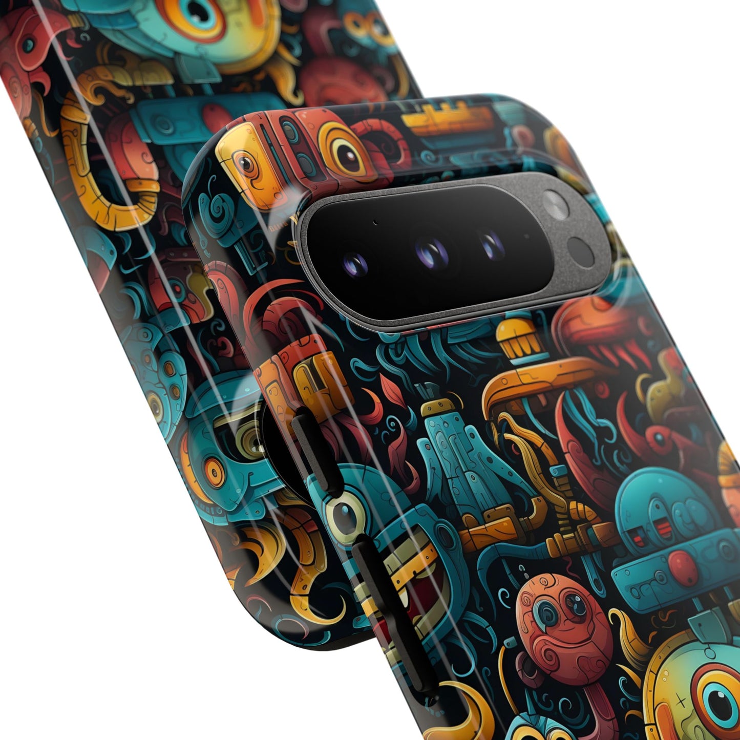 Whimsical Robots Tough Phone Case – Fantastical Mechanical Creatures Design for iPhone, Samsung Galaxy & Google Pixel