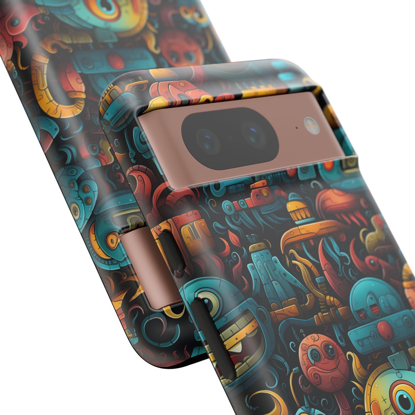 Whimsical Robots Tough Phone Case – Fantastical Mechanical Creatures Design for iPhone, Samsung Galaxy & Google Pixel