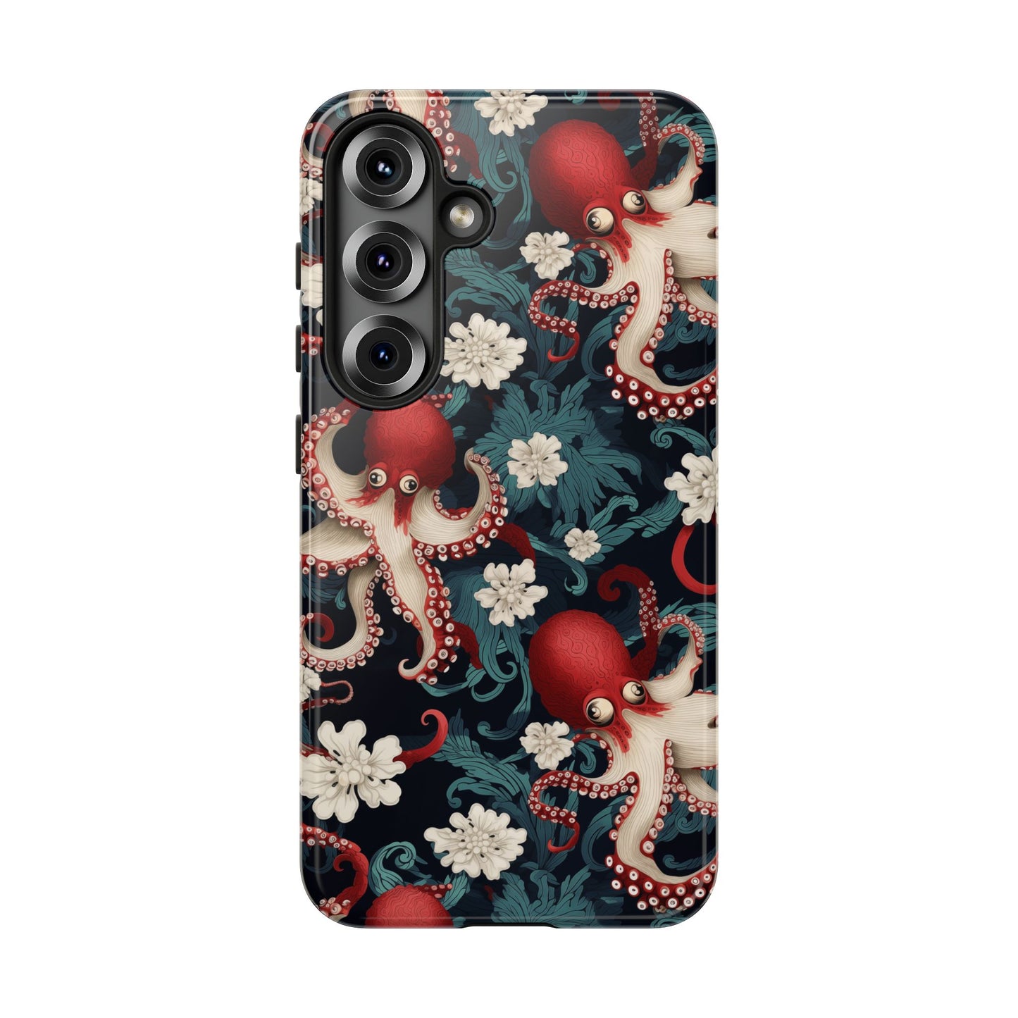 Octopus Floral Phone Case | Japanese Style Marine Pattern Protective Case