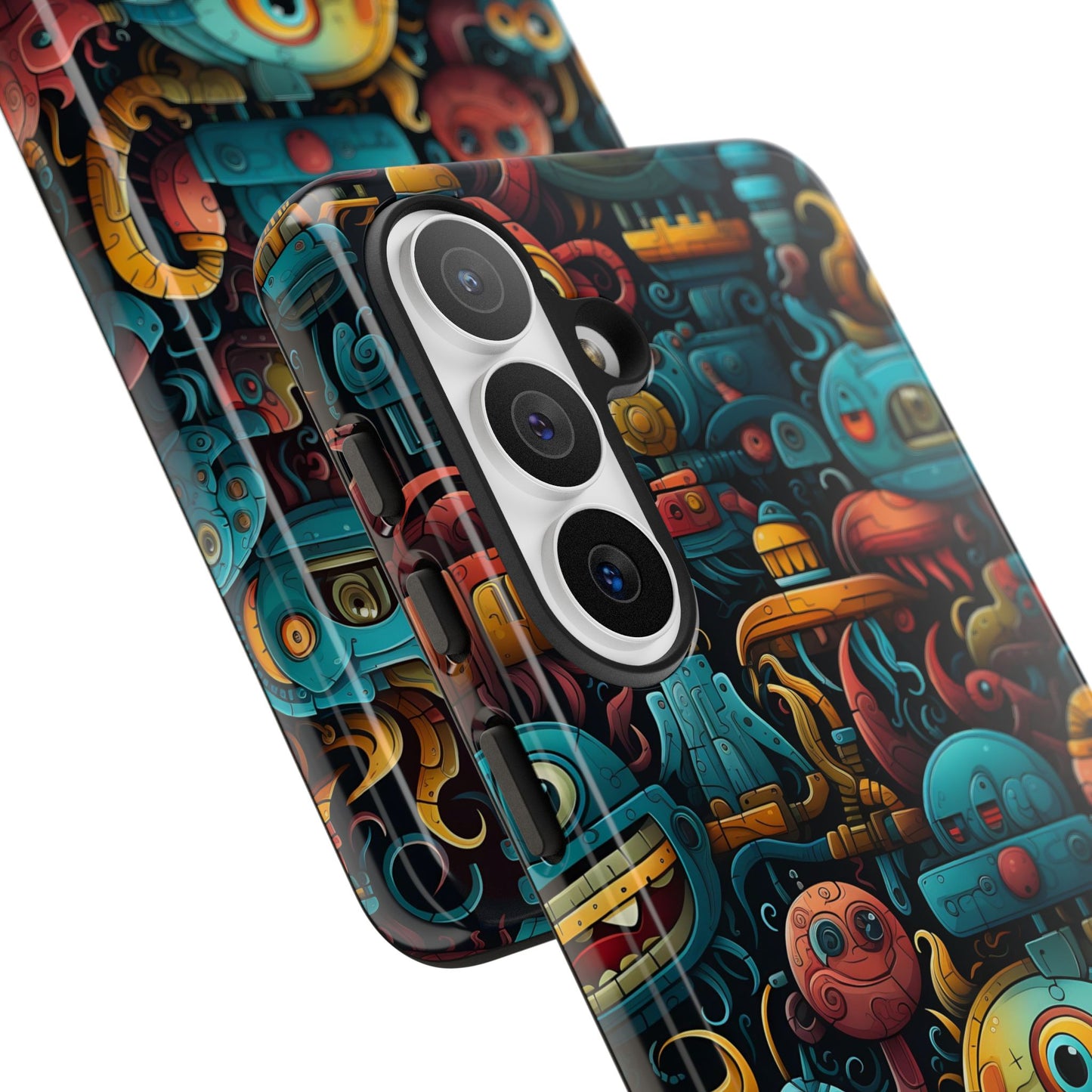 Whimsical Robots Tough Phone Case – Fantastical Mechanical Creatures Design for iPhone, Samsung Galaxy & Google Pixel