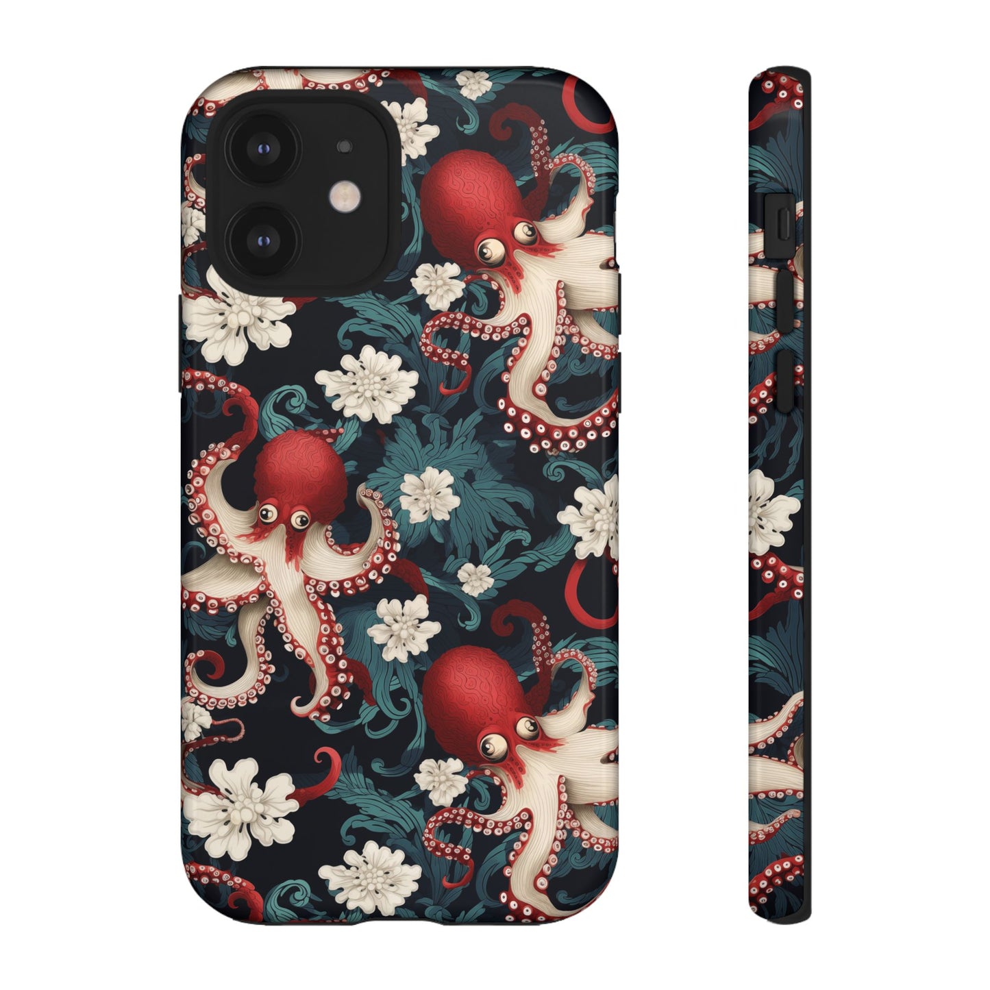 Octopus Floral Phone Case | Japanese Style Marine Pattern Protective Case