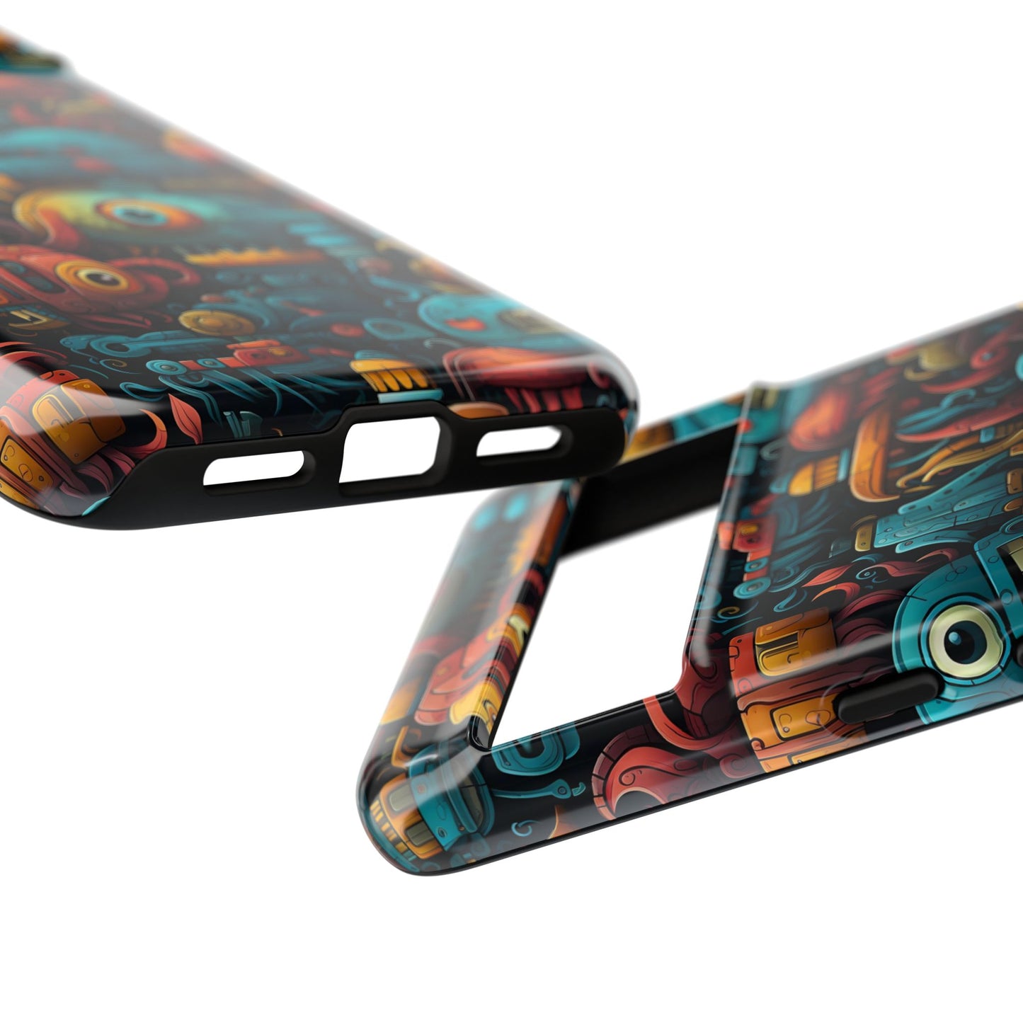 Whimsical Robots Tough Phone Case – Fantastical Mechanical Creatures Design for iPhone, Samsung Galaxy & Google Pixel