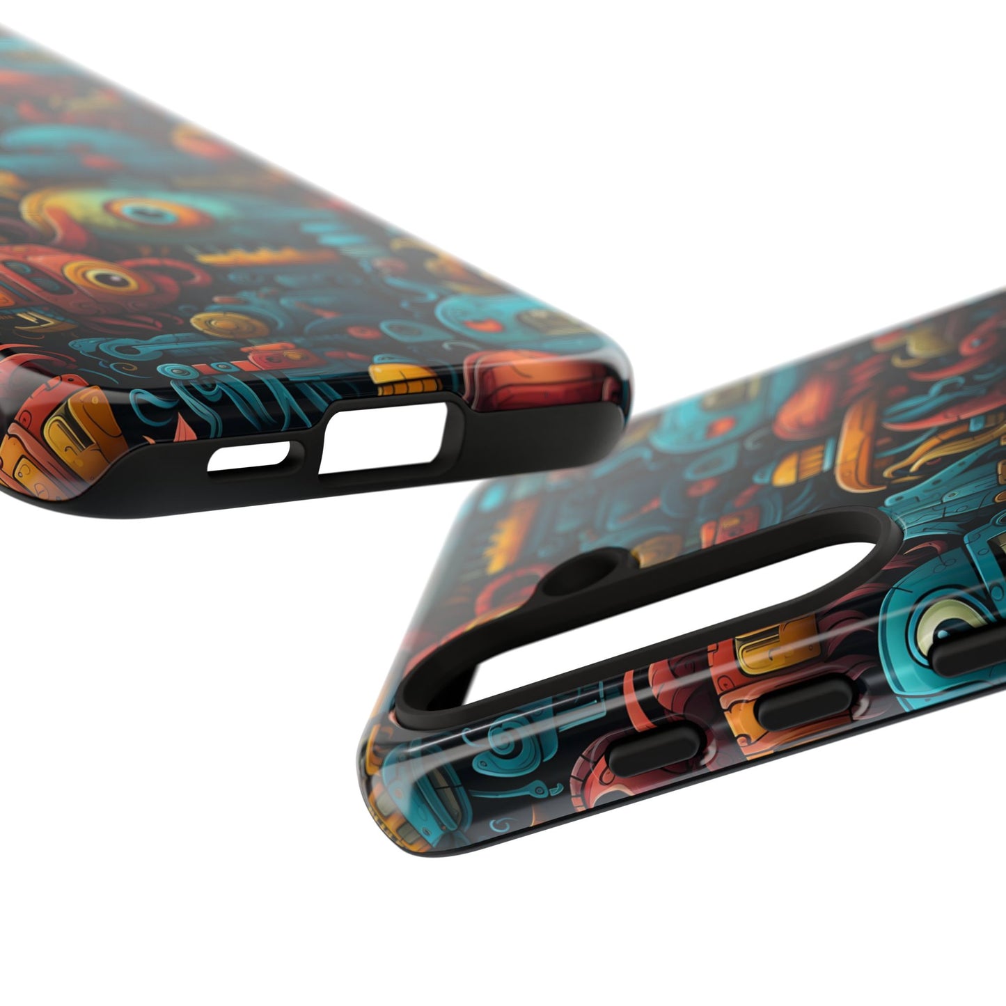 Whimsical Robots Tough Phone Case – Fantastical Mechanical Creatures Design for iPhone, Samsung Galaxy & Google Pixel