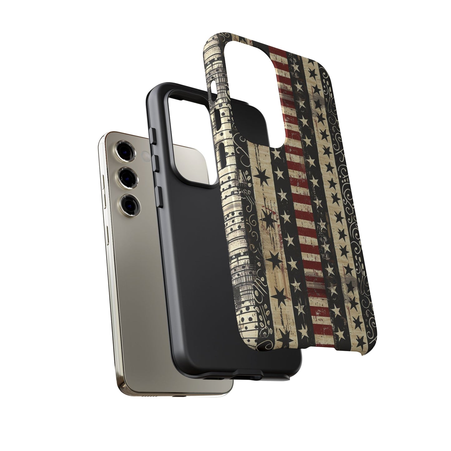 Vintage American Flag Phone Case — Patriotic Tough Case with Distressed Stars & Stripes