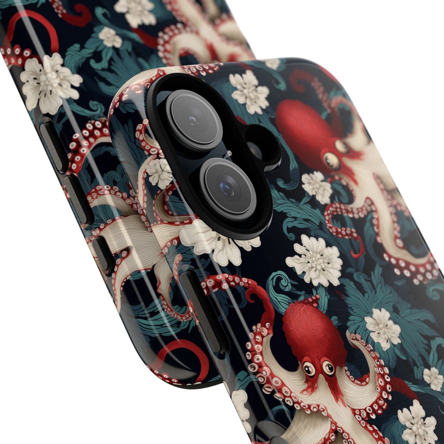 Octopus Floral Phone Case | Japanese Style Marine Pattern Protective Case
