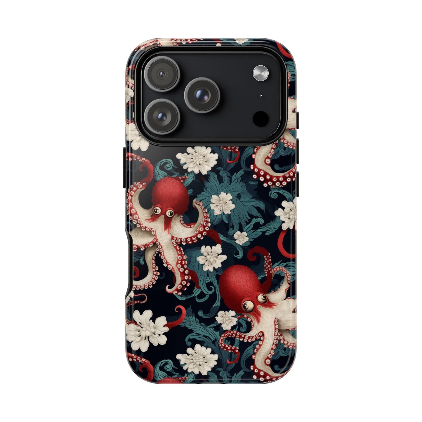 Octopus Floral Phone Case | Japanese Style Marine Pattern Protective Case