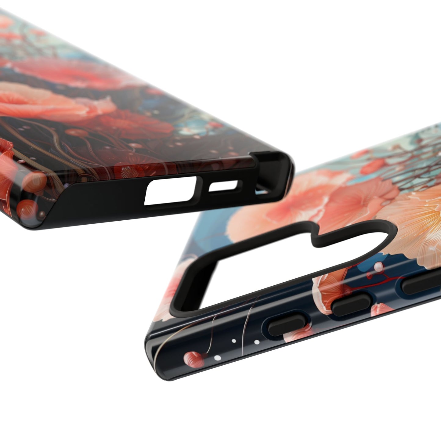Blooming Poppies Tough Phone Case – Underwater Nocturnal Floral Design for iPhone, Samsung Galaxy & Google Pixel