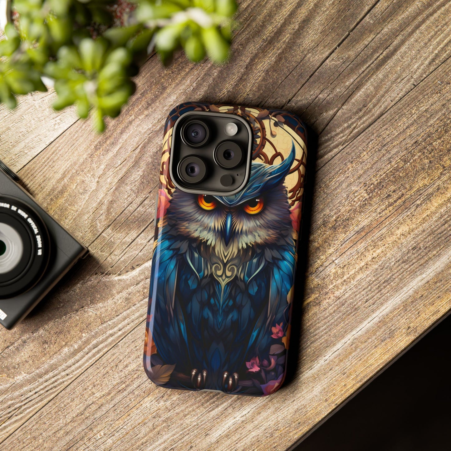 Autumn Owl Tough Phone Case: Unique Artistic Owl Design for iPhone, Samsung Galaxy & Google Pixel – Durable & Original Art