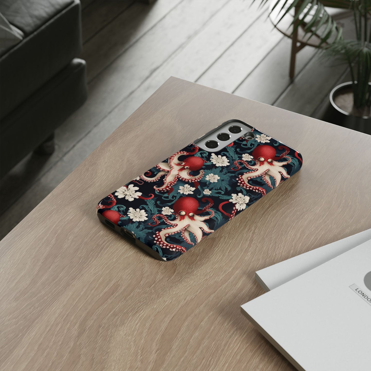 Octopus Floral Phone Case | Japanese Style Marine Pattern Protective Case