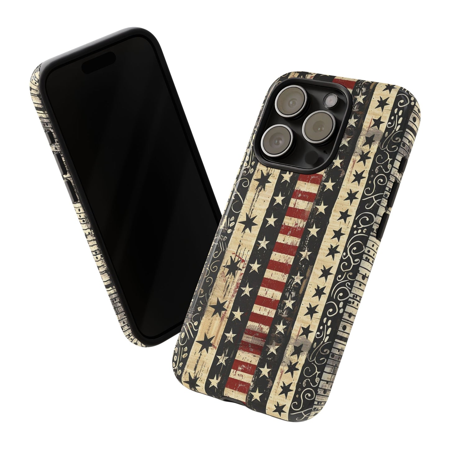 Vintage American Flag Phone Case — Patriotic Tough Case with Distressed Stars & Stripes