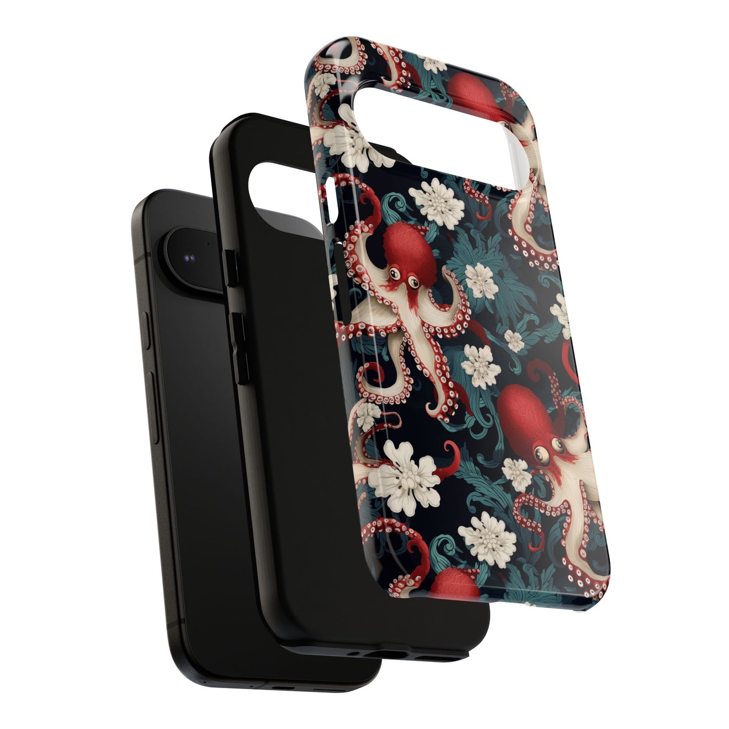 Octopus Floral Phone Case | Japanese Style Marine Pattern Protective Case