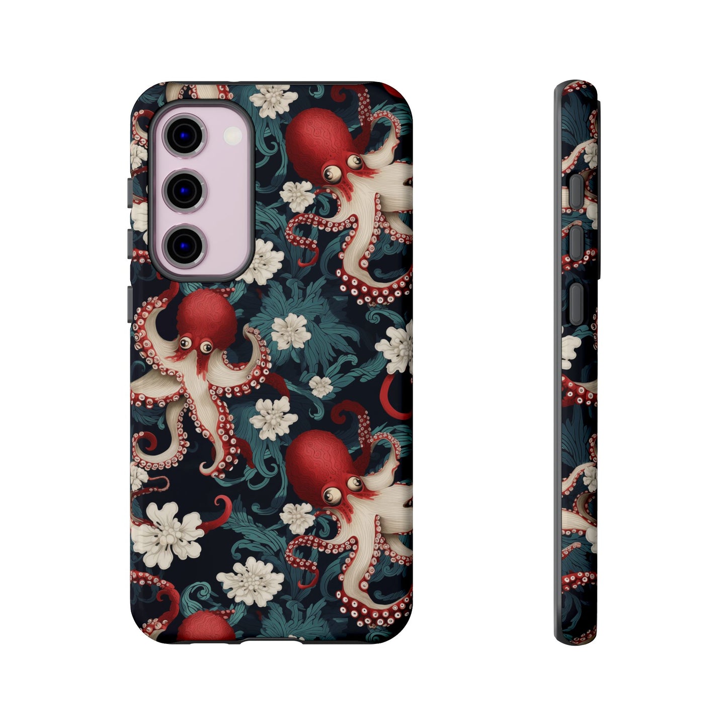 Octopus Floral Phone Case | Japanese Style Marine Pattern Protective Case