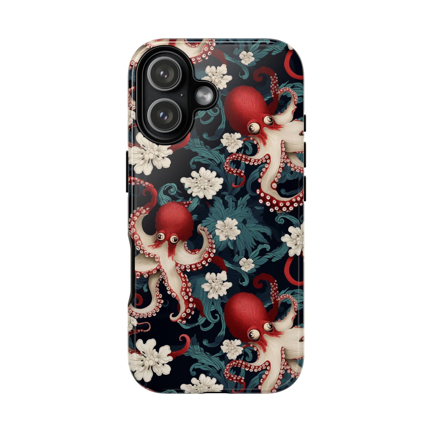 Octopus Floral Phone Case | Japanese Style Marine Pattern Protective Case