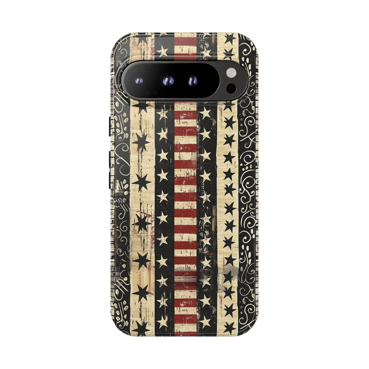 Vintage American Flag Phone Case — Patriotic Tough Case with Distressed Stars & Stripes
