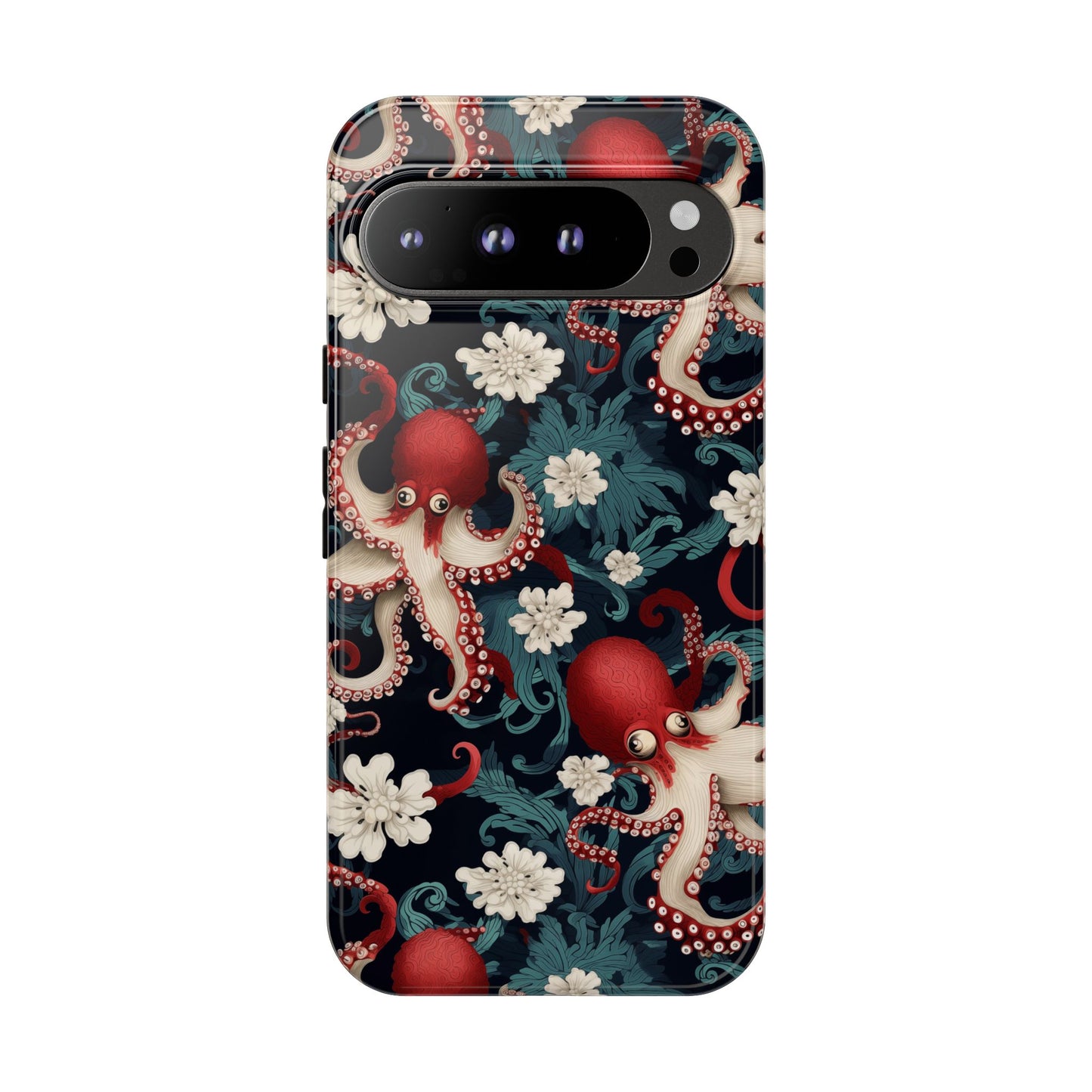 Octopus Floral Phone Case | Japanese Style Marine Pattern Protective Case