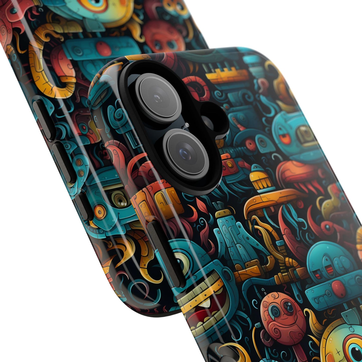 Whimsical Robots Tough Phone Case – Fantastical Mechanical Creatures Design for iPhone, Samsung Galaxy & Google Pixel