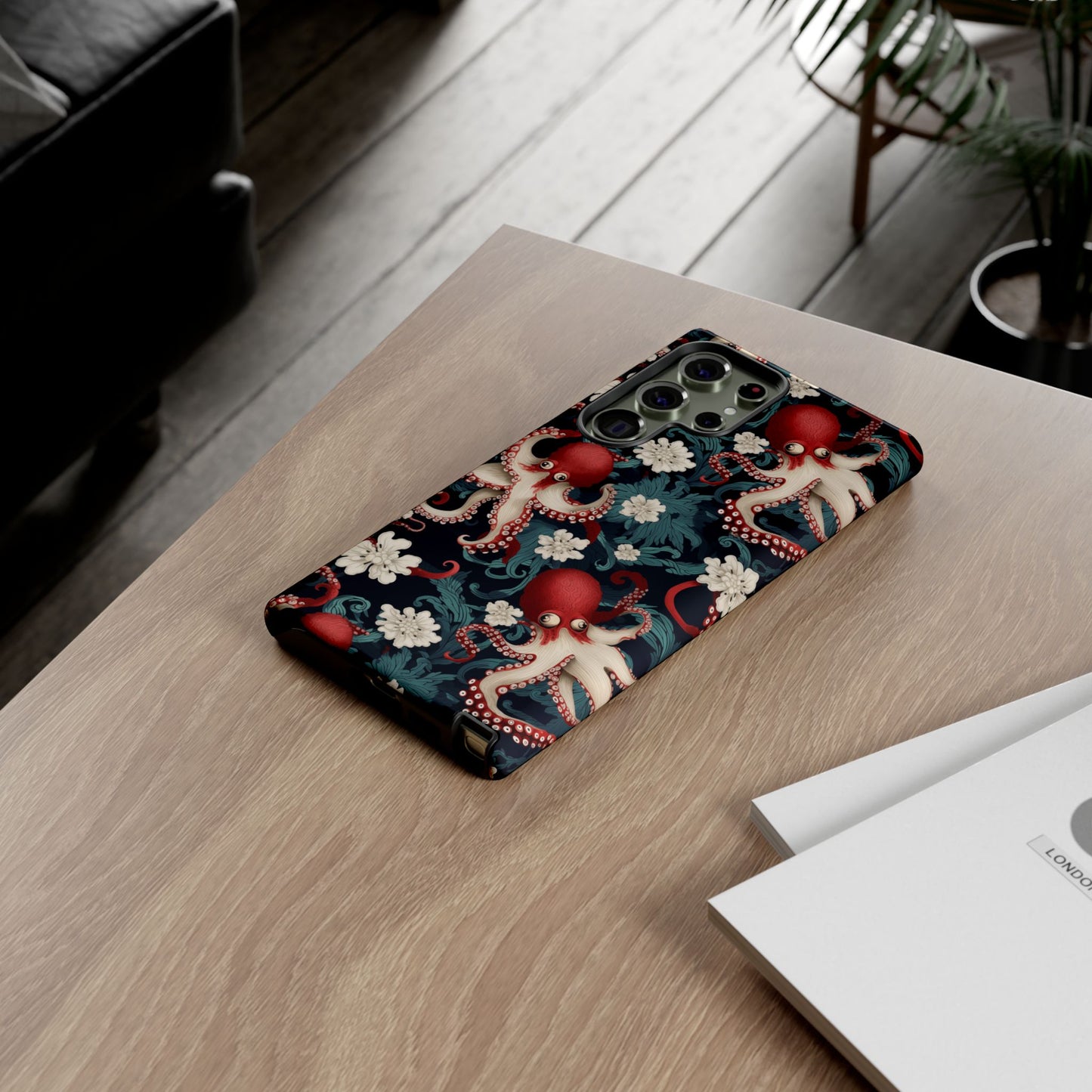 Octopus Floral Phone Case | Japanese Style Marine Pattern Protective Case