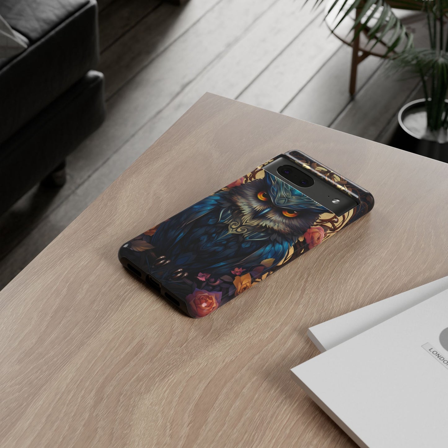 Autumn Owl Tough Phone Case: Unique Artistic Owl Design for iPhone, Samsung Galaxy & Google Pixel – Durable & Original Art