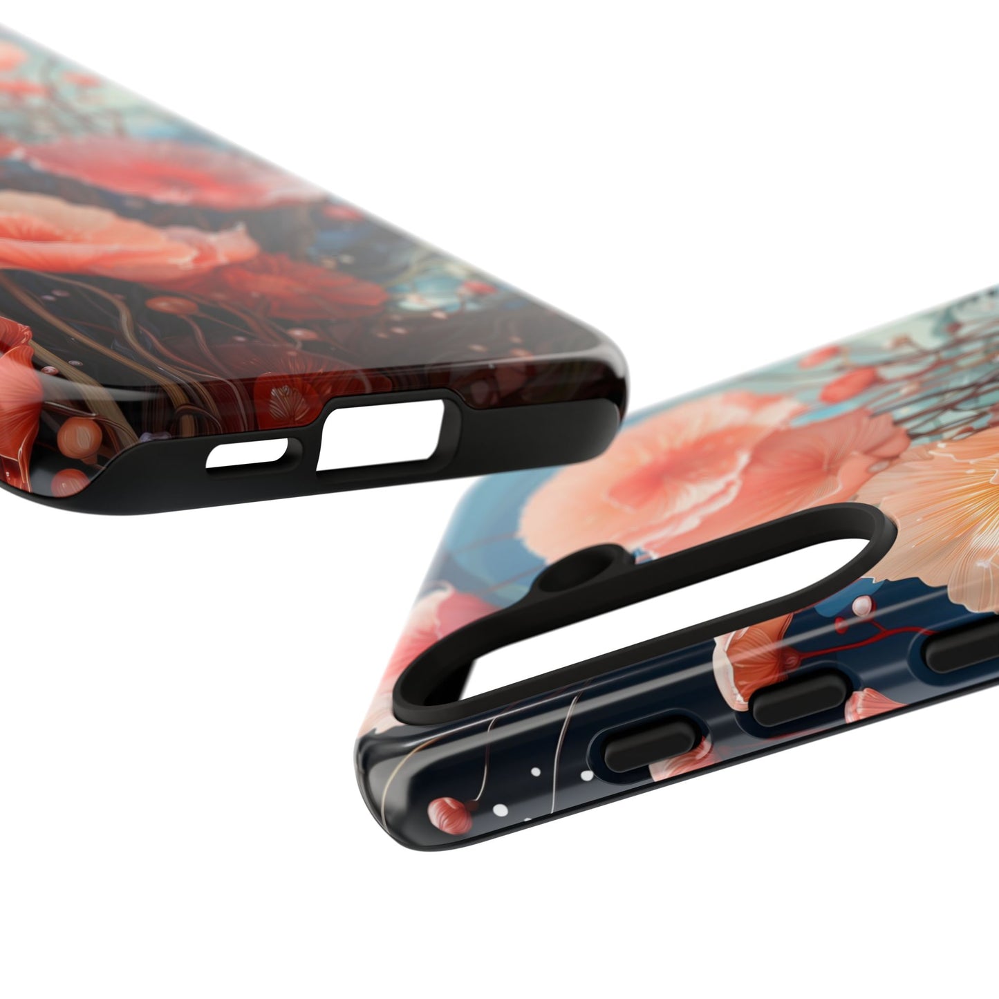 Blooming Poppies Tough Phone Case – Underwater Nocturnal Floral Design for iPhone, Samsung Galaxy & Google Pixel