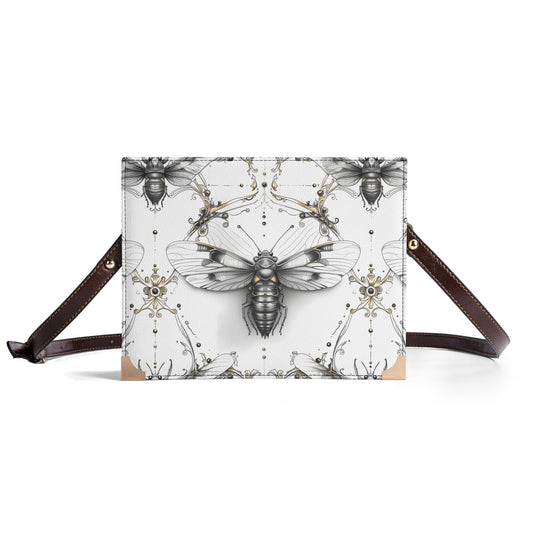 Vintage Etymology Book Carrier Purse – Stylish Insect-Themed Crossbody Book Bag for Literary Lovers