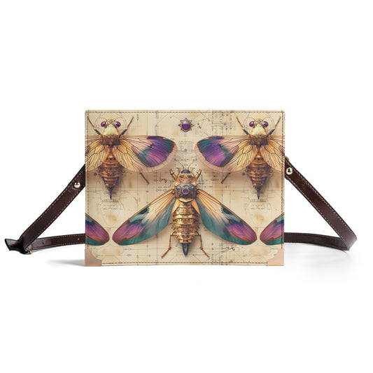 Vintage Etymology Crossbody Book Bag – Antique Insect Design Book Carrier Purse for Book Lovers