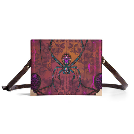 Gothic Steampunk Spider Book Purse – Dark Web-Inspired Crossbody Bag for Book Lovers